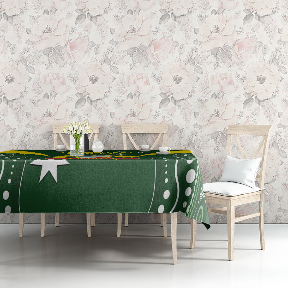 Australia Cricket Tablecloth 2024 World Cup Go Aussie - Green Version