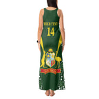 Custom Australia Cricket Tank Maxi Dress 2024 World Cup Go Aussie - Green Version