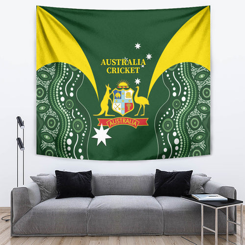 Australia Cricket Tapestry 2024 World Cup Go Aussie - Green Version