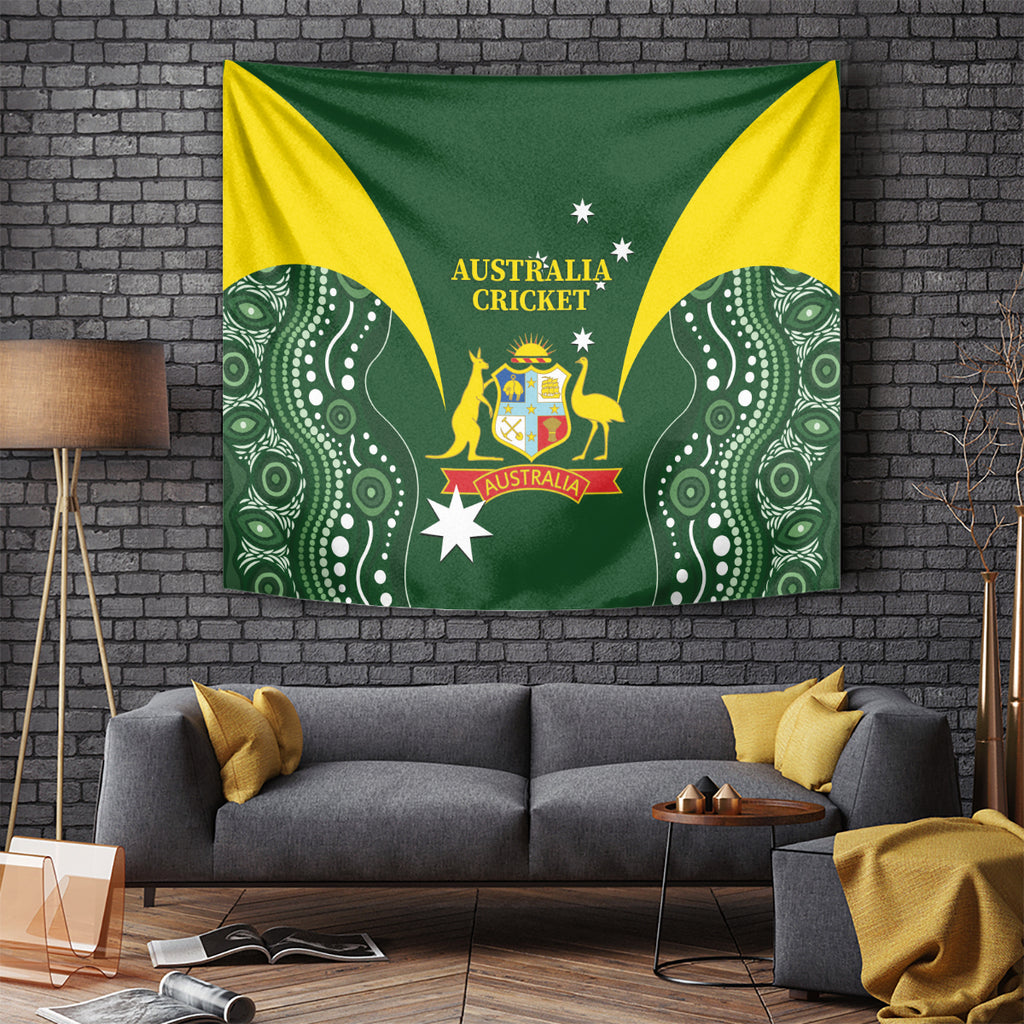 Australia Cricket Tapestry 2024 World Cup Go Aussie - Green Version