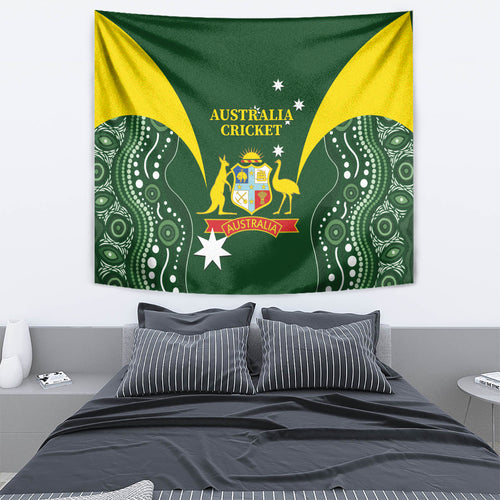 Australia Cricket Tapestry 2024 World Cup Go Aussie - Green Version