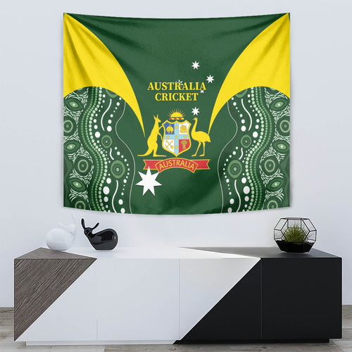 Australia Cricket Tapestry 2024 World Cup Go Aussie - Green Version