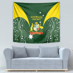 Australia Cricket Tapestry 2024 World Cup Go Aussie - Green Version