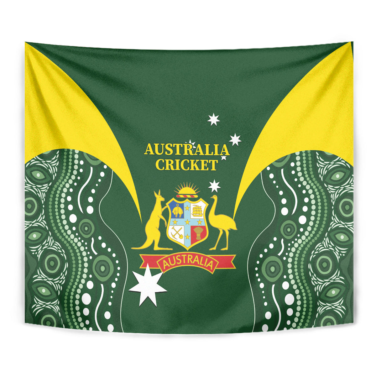 Australia Cricket Tapestry 2024 World Cup Go Aussie - Green Version