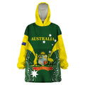 Custom Australia Cricket Wearable Blanket Hoodie 2024 World Cup Go Aussie - Green Version
