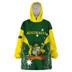 Custom Australia Cricket Wearable Blanket Hoodie 2024 World Cup Go Aussie - Green Version