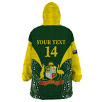 Custom Australia Cricket Wearable Blanket Hoodie 2024 World Cup Go Aussie - Green Version
