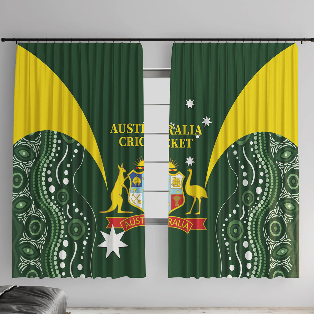 Australia Cricket Window Curtain 2024 World Cup Go Aussie - Green Version