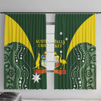 Australia Cricket Window Curtain 2024 World Cup Go Aussie - Green Version