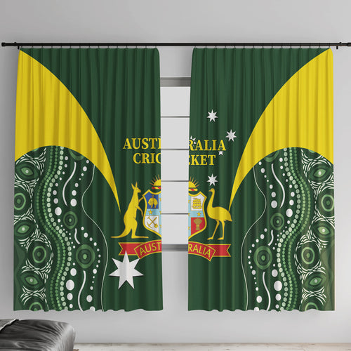Australia Cricket Window Curtain 2024 World Cup Go Aussie - Green Version