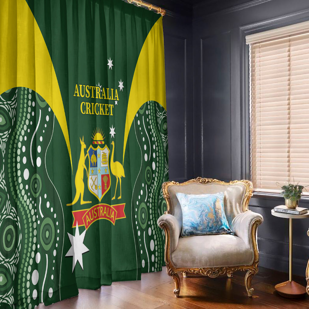 Australia Cricket Window Curtain 2024 World Cup Go Aussie - Green Version