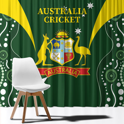 Australia Cricket Window Curtain 2024 World Cup Go Aussie - Green Version