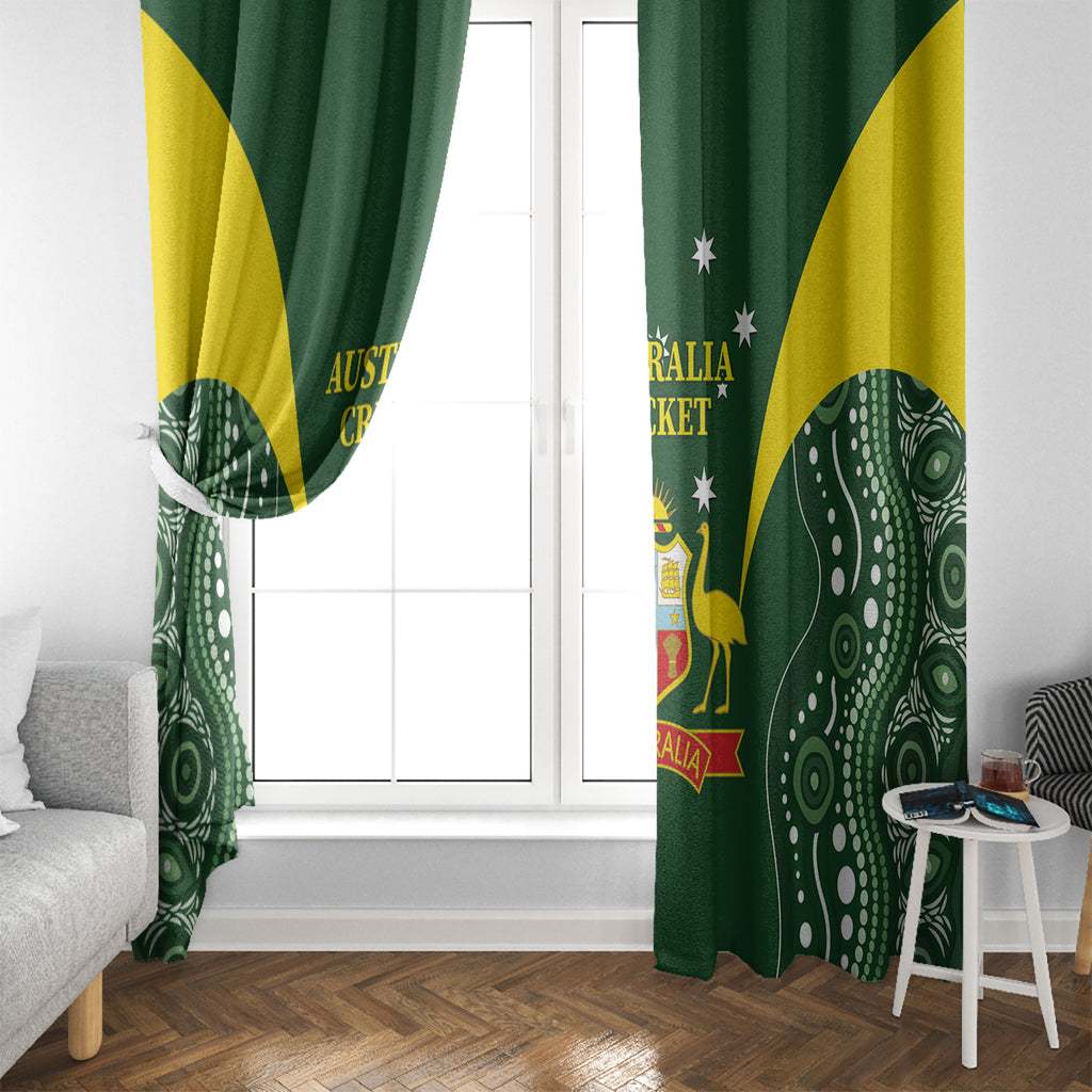 Australia Cricket Window Curtain 2024 World Cup Go Aussie - Green Version