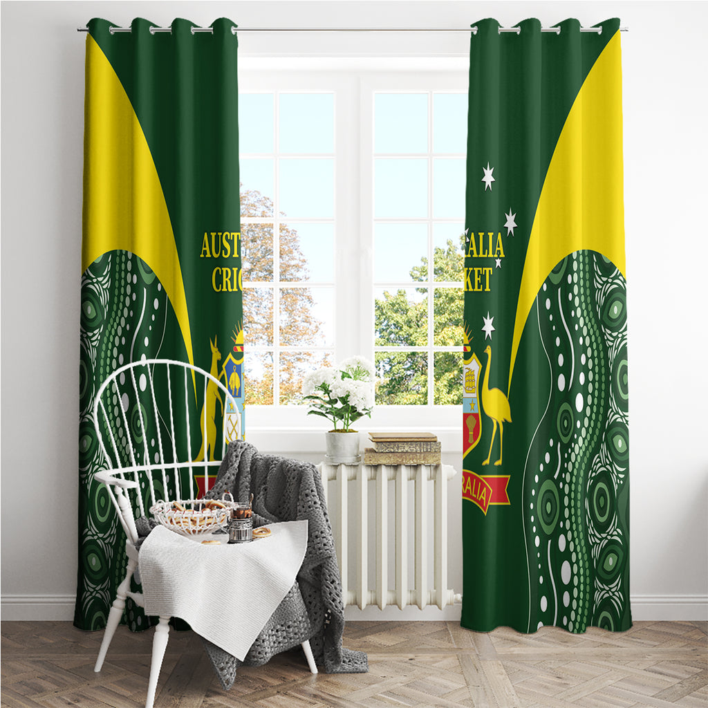 Australia Cricket Window Curtain 2024 World Cup Go Aussie - Green Version