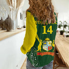 Custom Australia Cricket Women Casual Shirt 2024 World Cup Go Aussie - Green Version