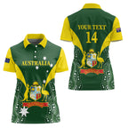 Custom Australia Cricket Women Polo Shirt 2024 World Cup Go Aussie - Green Version