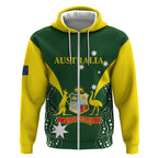 Custom Australia Cricket Zip Hoodie 2024 World Cup Go Aussie - Green Version