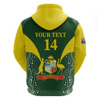 Custom Australia Cricket Zip Hoodie 2024 World Cup Go Aussie - Green Version