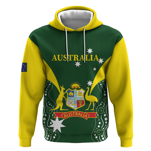 Custom Australia Cricket Zip Hoodie 2024 World Cup Go Aussie - Green Version