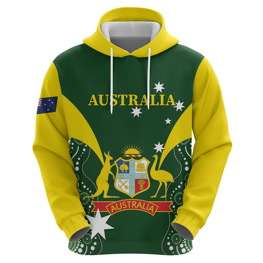Custom Australia Cricket Zip Hoodie 2024 World Cup Go Aussie - Green Version