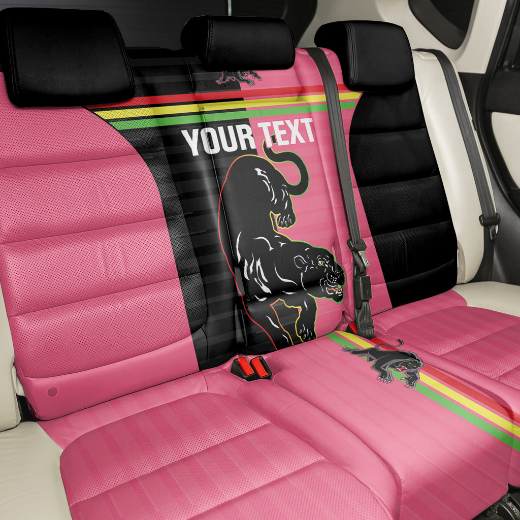 Custom Panthers Rugby Back Car Seat Cover Black Pink Color Sporty Style