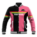 Custom Panthers Rugby Baseball Jacket Black Pink Color Sporty Style