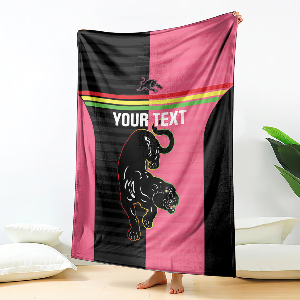 Custom Panthers Rugby Blanket Black Pink Color Sporty Style