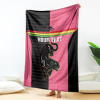 Custom Panthers Rugby Blanket Black Pink Color Sporty Style