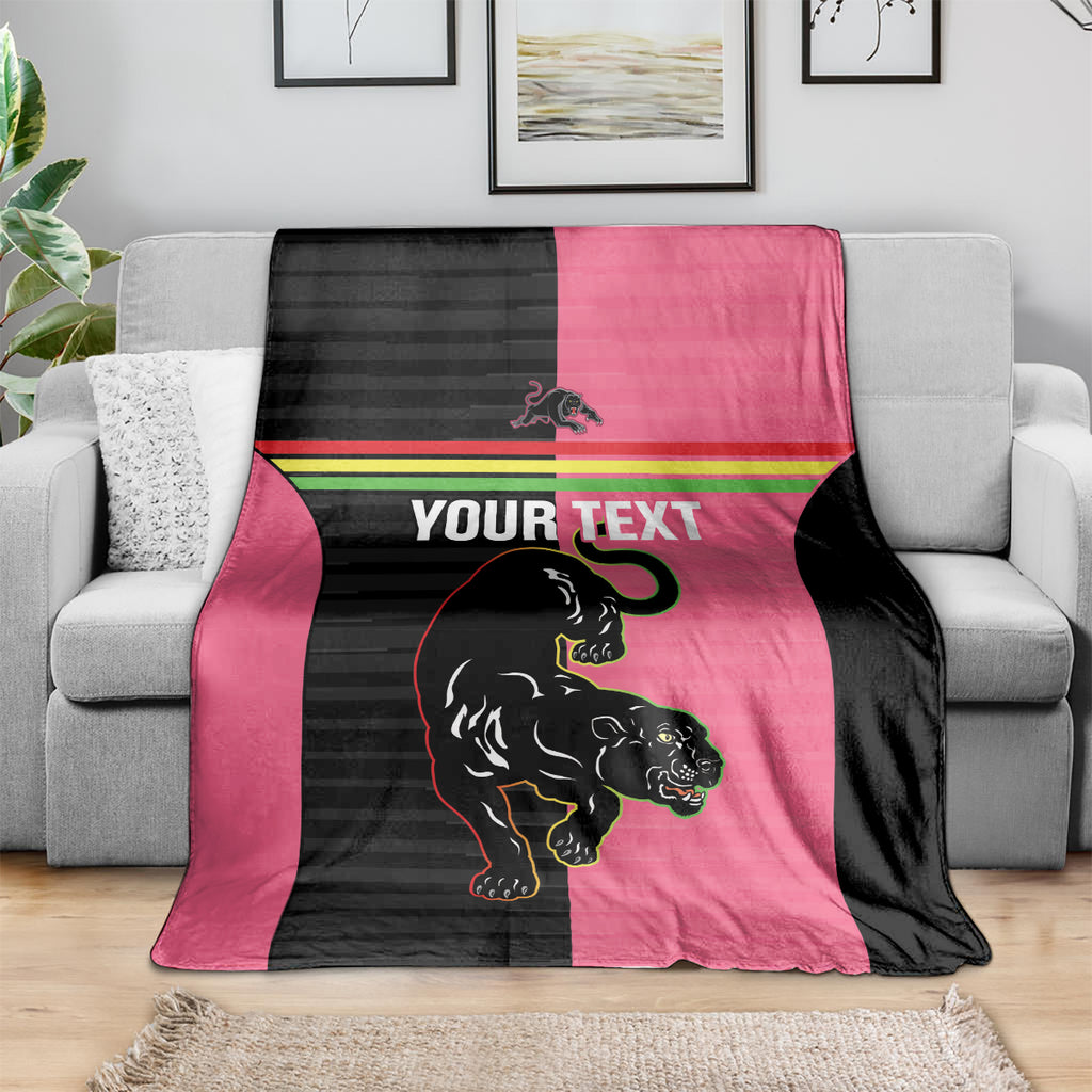 Custom Panthers Rugby Blanket Black Pink Color Sporty Style