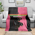 Custom Panthers Rugby Blanket Black Pink Color Sporty Style