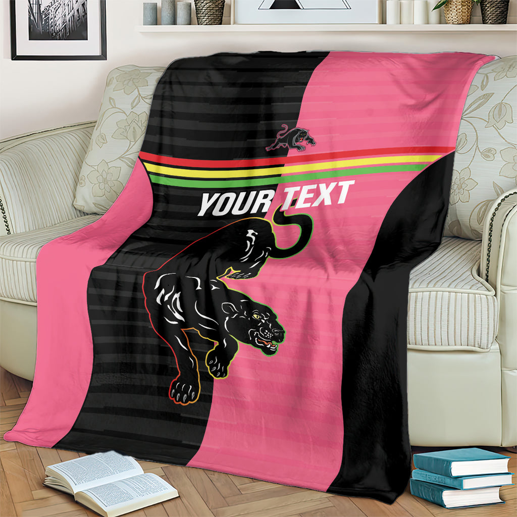 Custom Panthers Rugby Blanket Black Pink Color Sporty Style