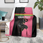 Custom Panthers Rugby Blanket Black Pink Color Sporty Style