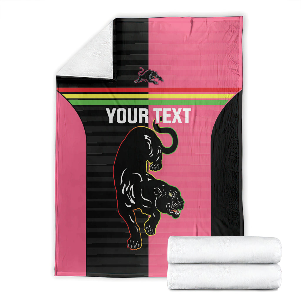 Custom Panthers Rugby Blanket Black Pink Color Sporty Style