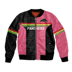 Custom Panthers Rugby Bomber Jacket Black Pink Color Sporty Style