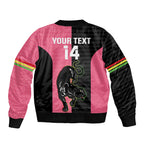 Custom Panthers Rugby Bomber Jacket Black Pink Color Sporty Style