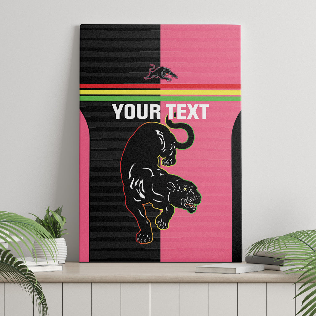 Custom Panthers Rugby Canvas Wall Art Black Pink Color Sporty Style