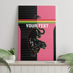 Custom Panthers Rugby Canvas Wall Art Black Pink Color Sporty Style