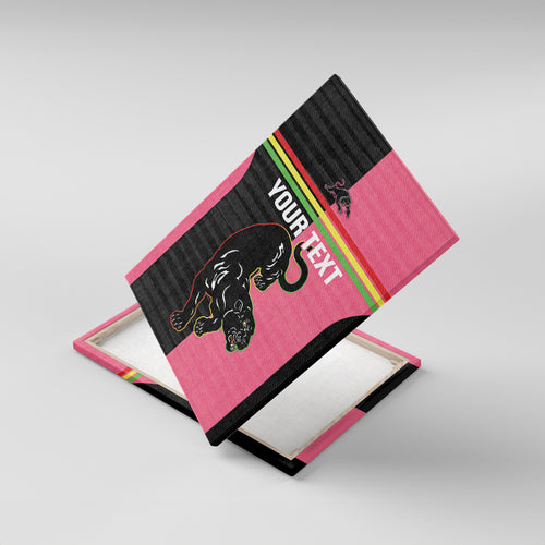 Custom Panthers Rugby Canvas Wall Art Black Pink Color Sporty Style