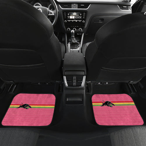 Custom Panthers Rugby Car Mats Black Pink Color Sporty Style