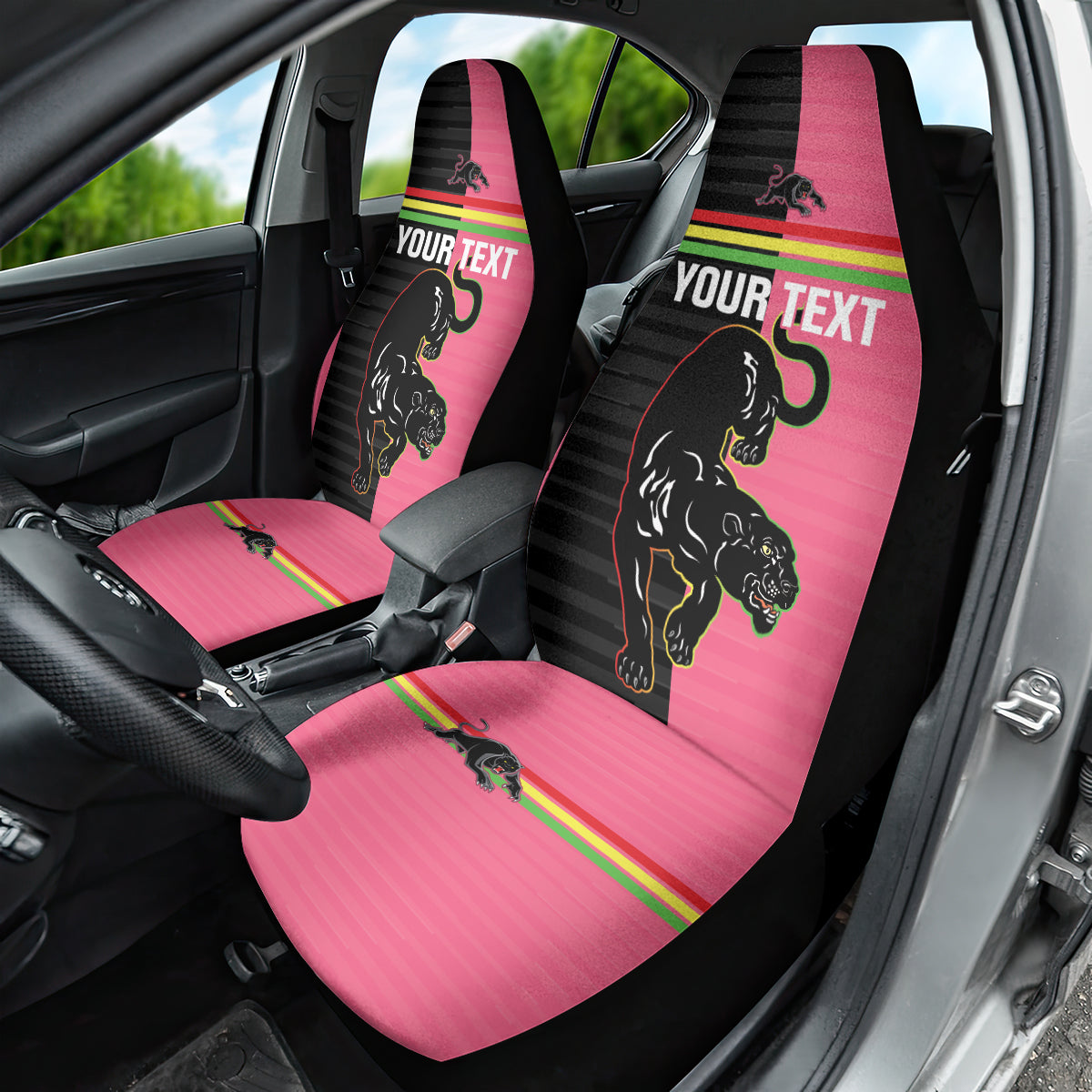 Custom Panthers Rugby Car Seat Cover Black Pink Color Sporty Style