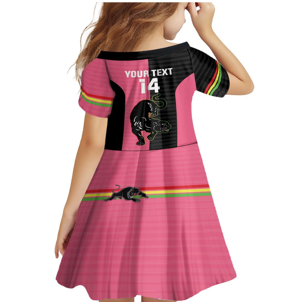 Custom Panthers Rugby Family Matching Mermaid Dress and Hawaiian Shirt Black Pink Color Sporty Style
