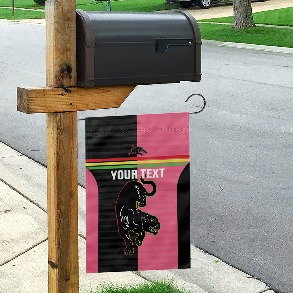 Custom Panthers Rugby Garden Flag Black Pink Color Sporty Style