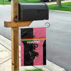 Custom Panthers Rugby Garden Flag Black Pink Color Sporty Style