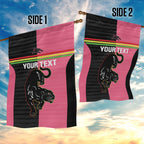 Custom Panthers Rugby Garden Flag Black Pink Color Sporty Style