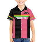 Custom Panthers Rugby Hawaiian Shirt Black Pink Color Sporty Style