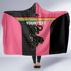 Custom Panthers Rugby Hooded Blanket Black Pink Color Sporty Style