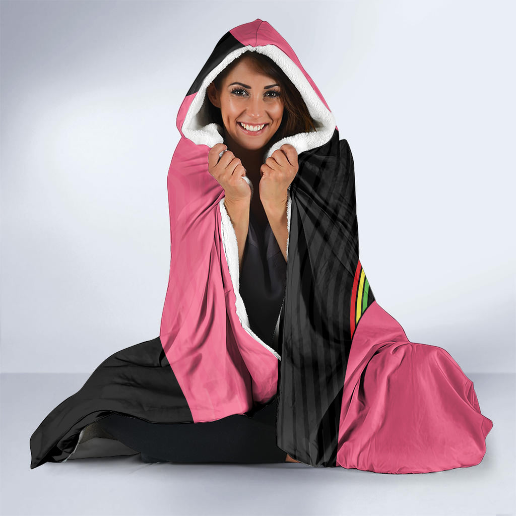 Custom Panthers Rugby Hooded Blanket Black Pink Color Sporty Style