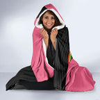 Custom Panthers Rugby Hooded Blanket Black Pink Color Sporty Style