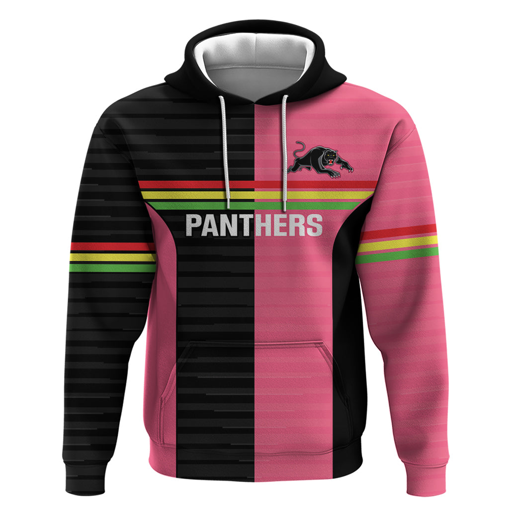 Custom Panthers Rugby Hoodie Black Pink Color Sporty Style
