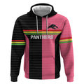 Custom Panthers Rugby Hoodie Black Pink Color Sporty Style